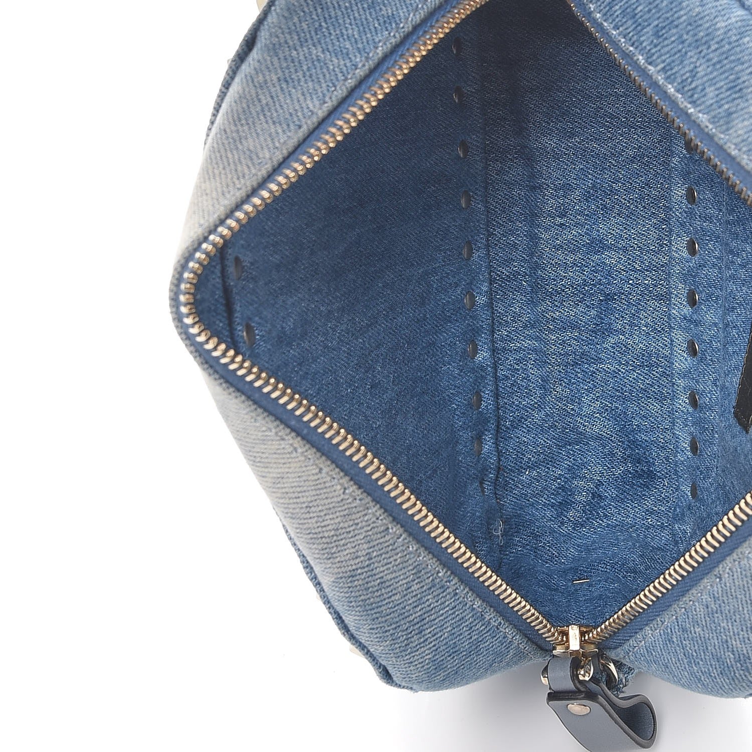 Valentino Garavani Washed Denim Butterfly Embroidered Rockstud Camera Crossbody Bag Light Denim 5 of 9