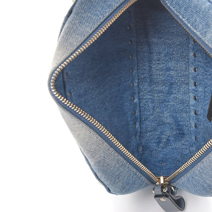 Valentino Garavani Washed Denim Butterfly Embroidered Rockstud Camera Crossbody Bag Light Denim 5 of 9