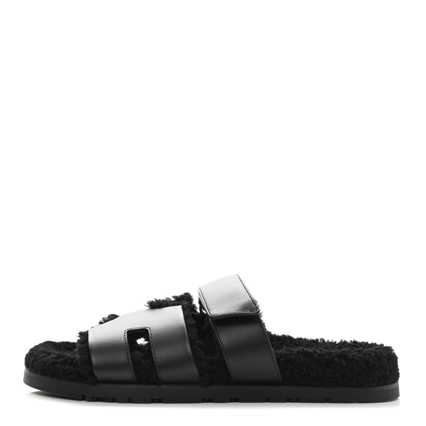 Calfskin Woolskin Womens Chypre Sandals 39 Black