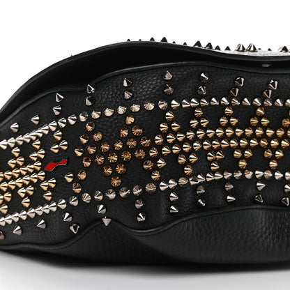 Christian Louboutin Calfskin Mix Chevron Spikes Panettone Messenger Black 5 of 10