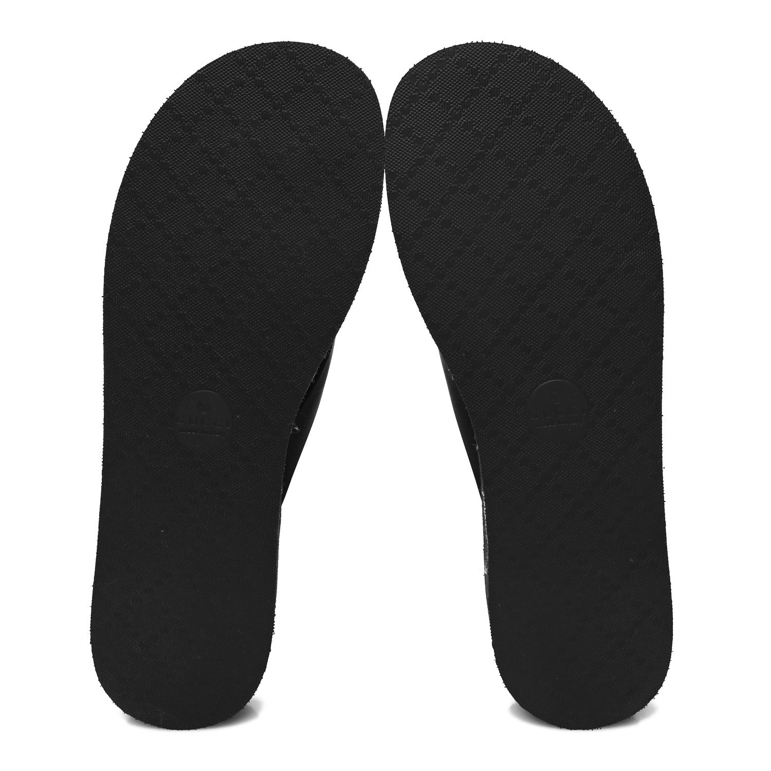 Gucci Rubber Chevron Womens GG Thong Sandals 39 Black 5 of 7