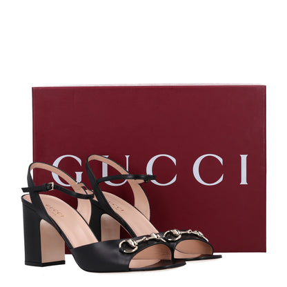 Gucci Malaga Kid Horsebit Lady 75mm Sandals 40.5 Black 10 of 10