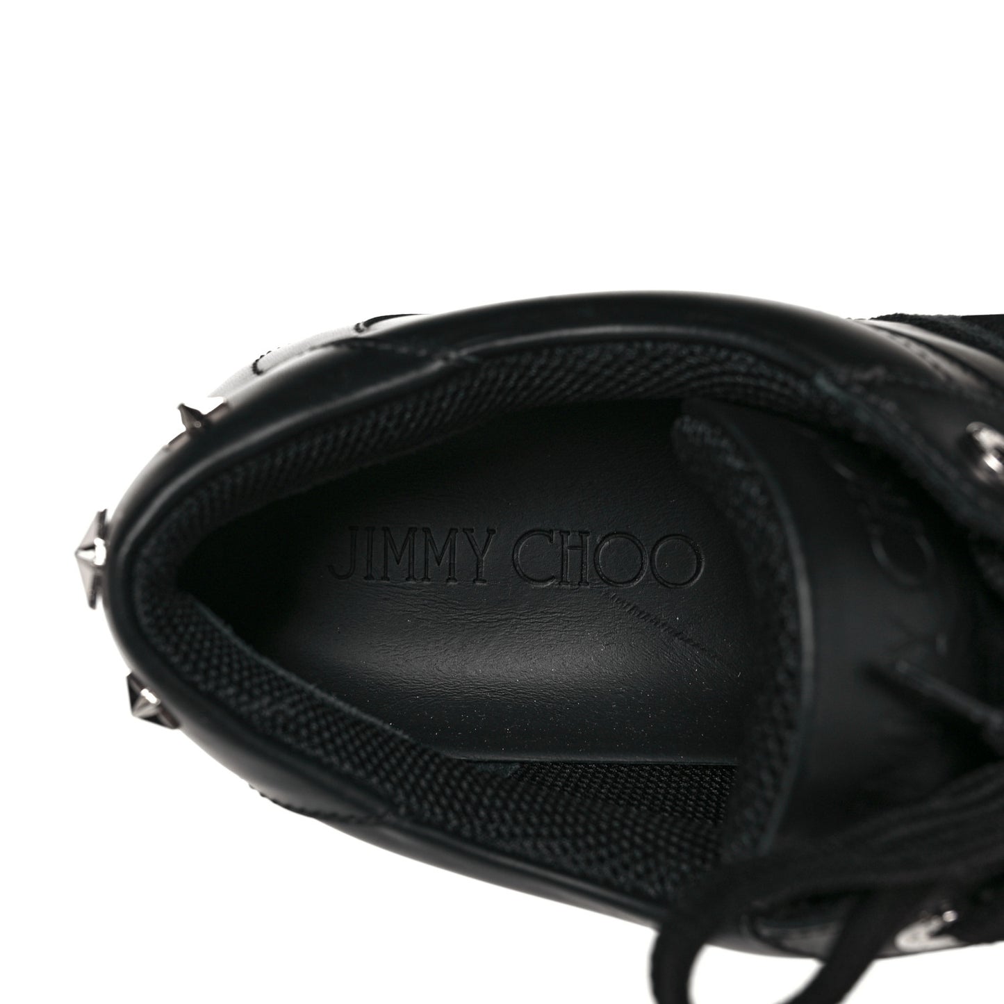 Calfskin Mens Star Stud Sneaker 44 Black
