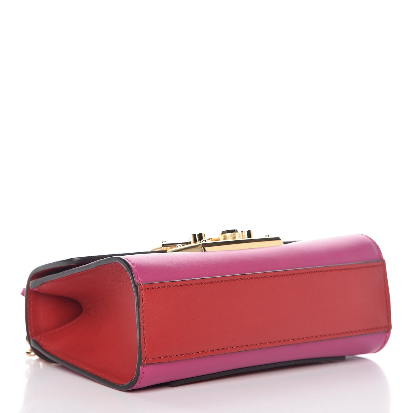 Calfskin Small Padlock Shoulder Bag New Rosette Hibiscus Red