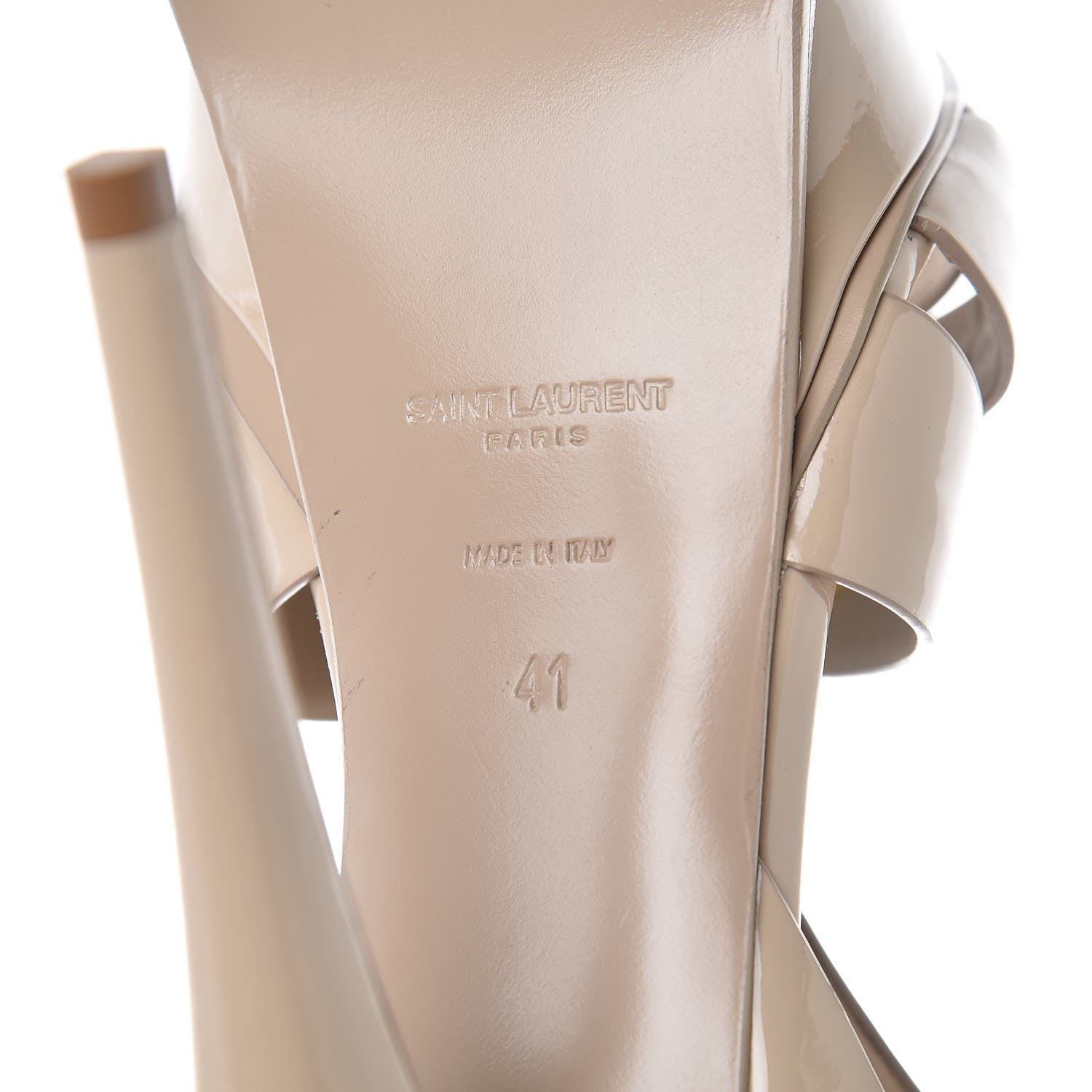 Saint Laurent Patent Tribute 105 Platform Sandals 41 Nude Powder 6 of 8