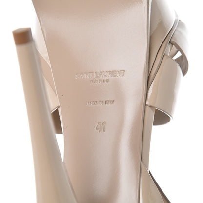 Saint Laurent Patent Tribute 105 Platform Sandals 41 Nude Powder 6 of 8