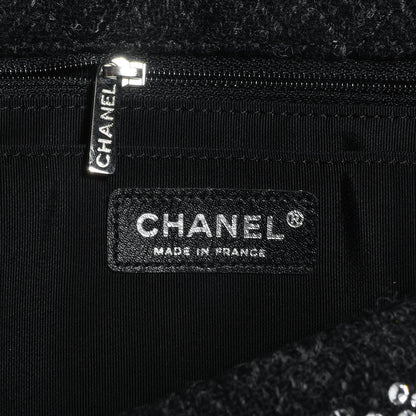 Chanel Tweed Swarovski Crystal Leopard Jumbo Flap Black 7 of 8