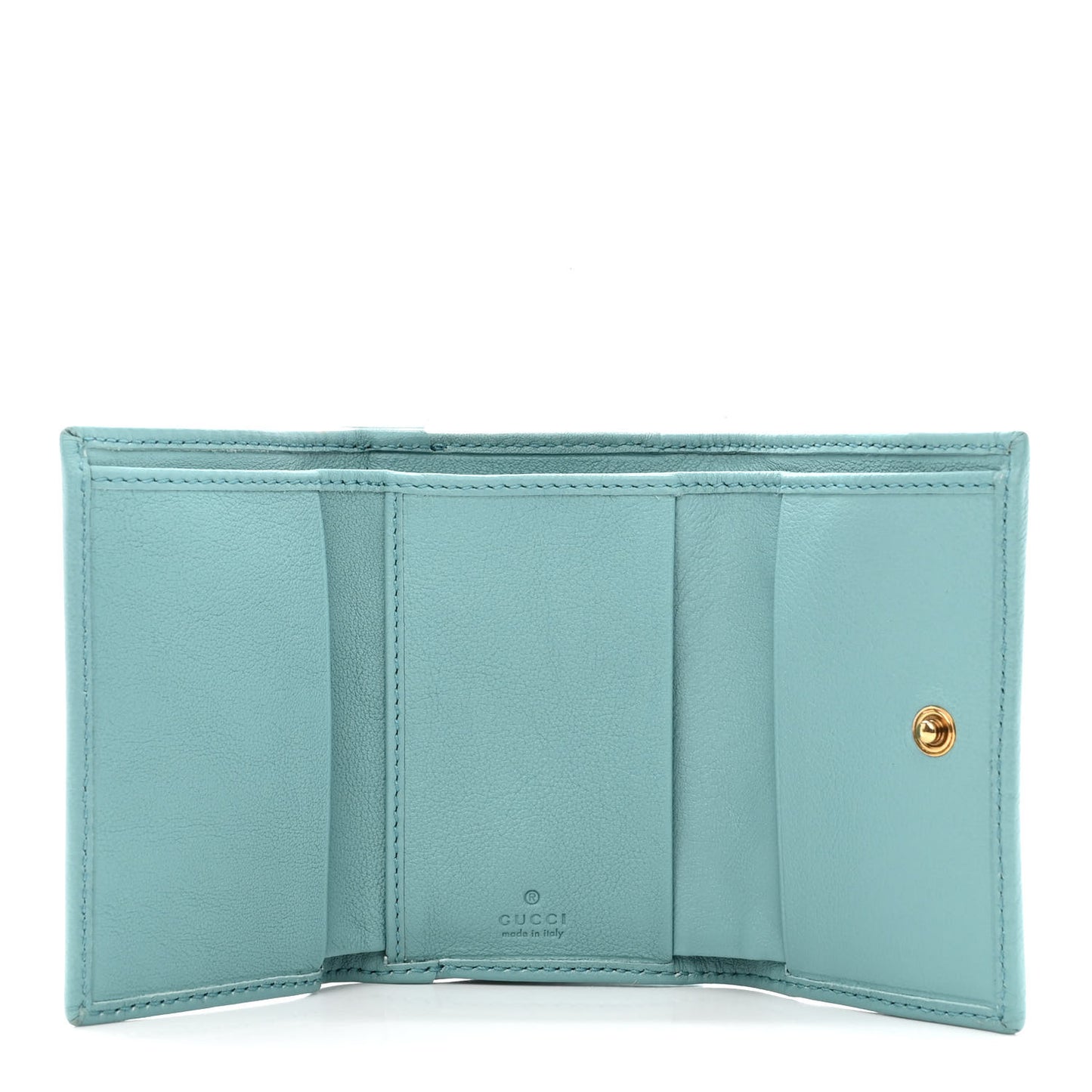 Wonka Grain Calfskin Diana Tri-Fold Wallet Dusty Azure