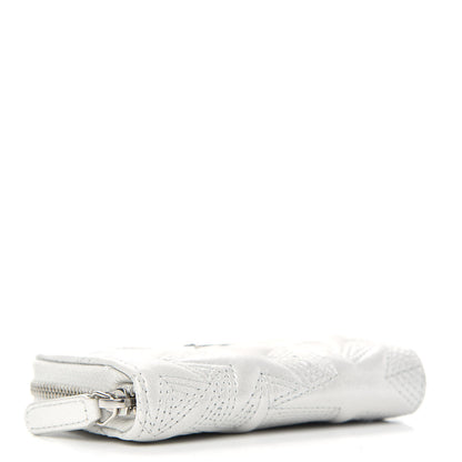 Chanel Metallic Lambskin Star Embossed Coin Purse Light Silver 4 of 8