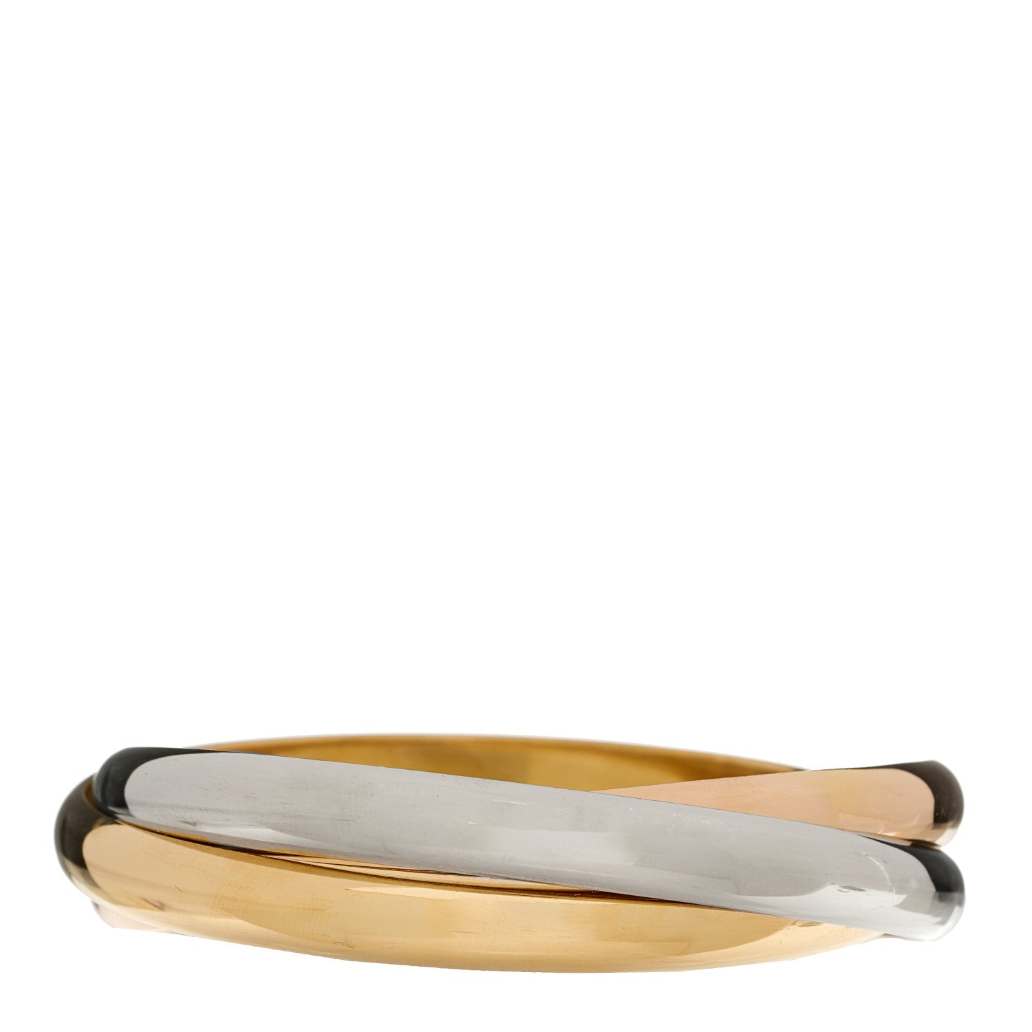 Cartier 18K Pink Yellow White Gold Trinity Bangle Bracelet 2 of 4