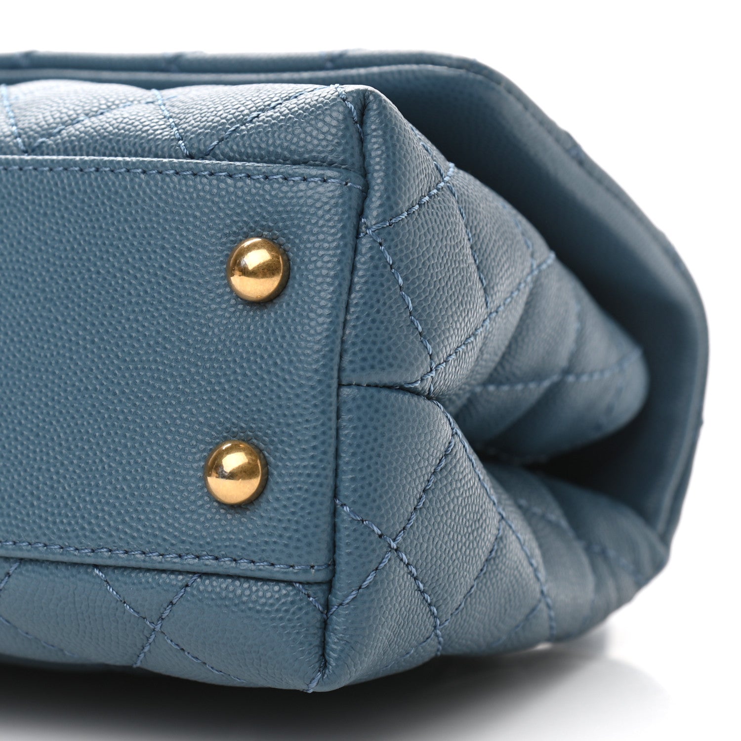 Chanel Caviar Quilted Mini Coco Handle Flap Blue 9 of 10
