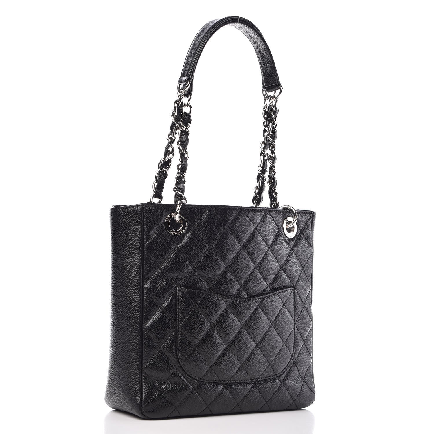Chanel Caviar Quilted Petit Shopping Tote PST Black 3 of 9