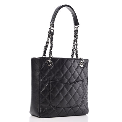 Chanel Caviar Quilted Petit Shopping Tote PST Black 3 of 9