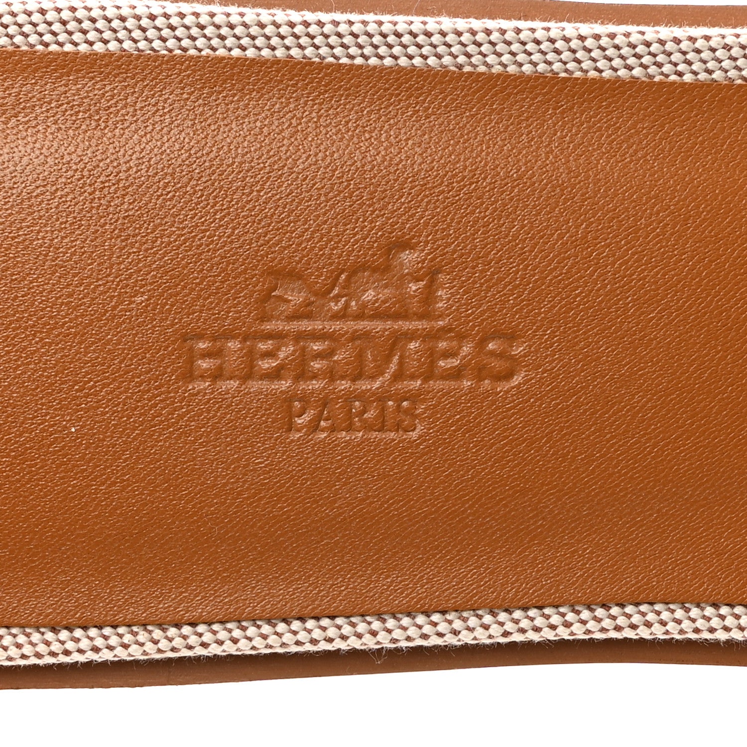 Hermes Calfskin Canvas Oran Sandals 41 Noisette Beige Dore 6 of 9