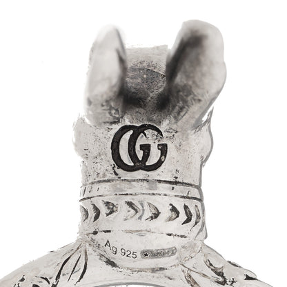 Gucci Sterling Silver Anger Forest Rabbit Head Ring 63 10.25 7 of 7