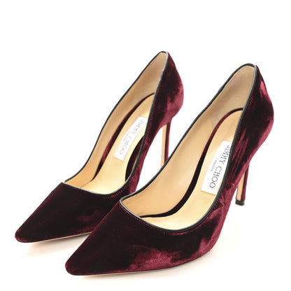 Jimmy Choo Velvet Romy 100 Pumps 37.5 Bordeaux 4 of 9