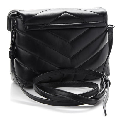 Saint Laurent Calfskin Y Quilted Monogram Toy Loulou Crossbody Bag Black 3 of 9