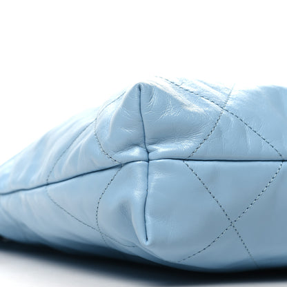 Chanel Shiny Calfskin Quilted Small Chanel 22 Light Blue 11 of 13