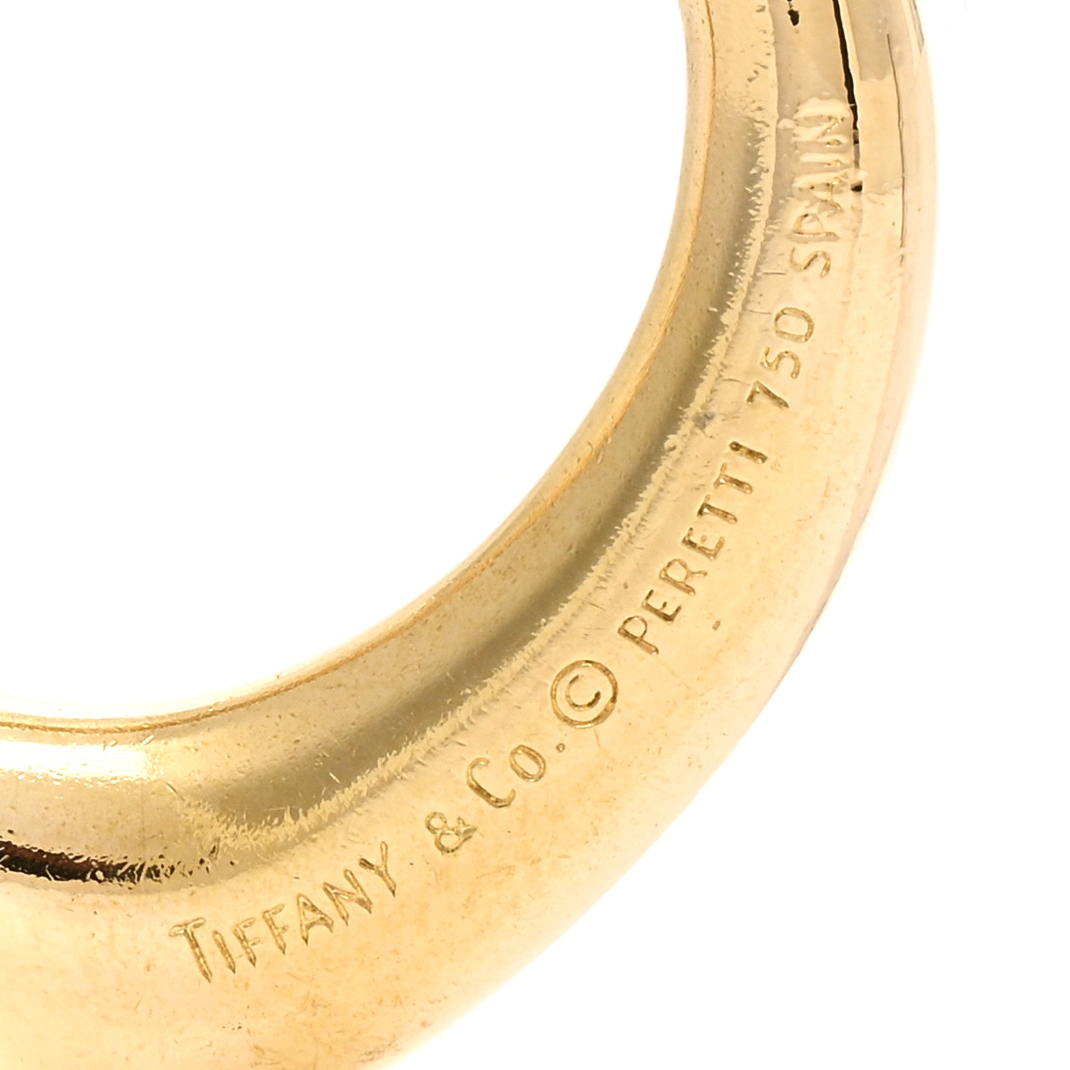 Tiffany 18K Yellow Gold 22mm Elsa Peretti Open Heart Pendant 3 of 4