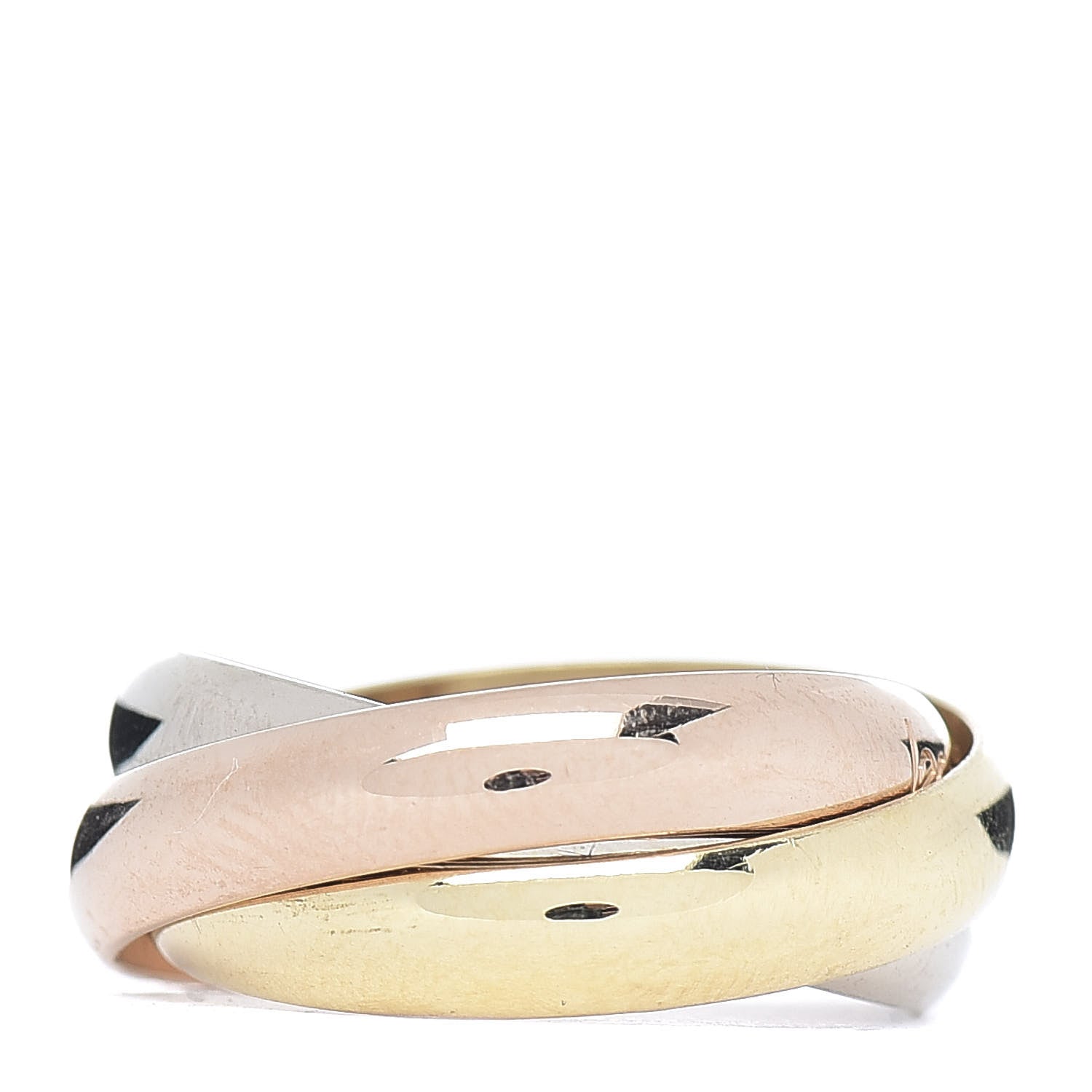 Cartier 18K Pink Yellow White Gold Classic Les Must De Trinity Ring 50 5.25 3 of 5