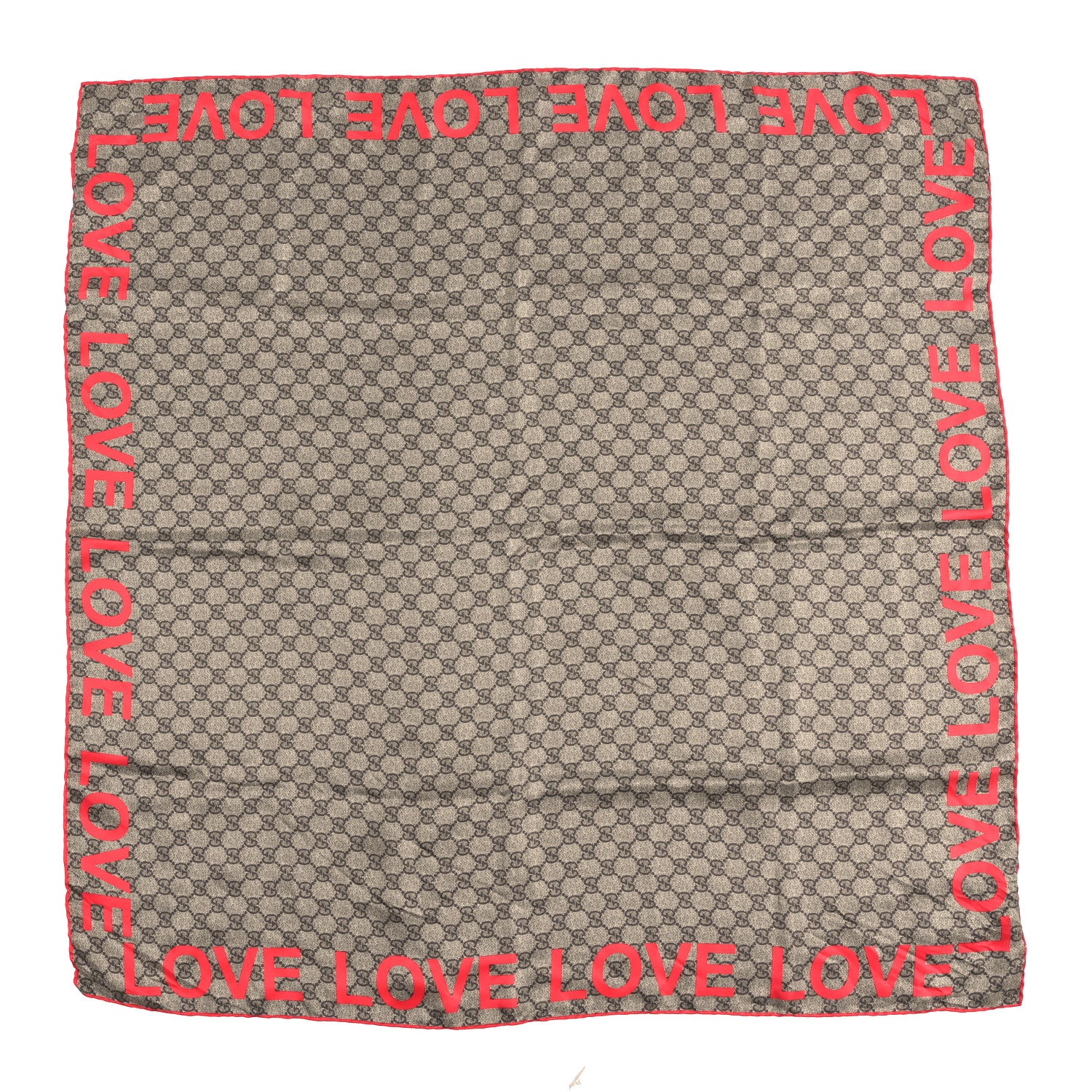 Gucci Silk GG Monogram Love Print Scarf Roseate 1 of 3
