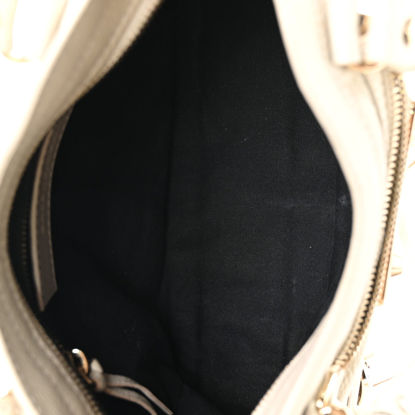 Chevre Gold Metallic Edge Hardware Mini City Ivory