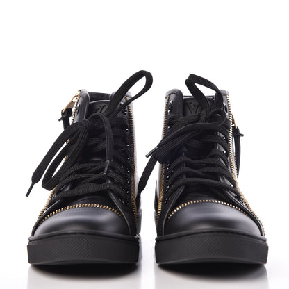 Louis Vuitton Calfskin Punchy Zipper High Top Sneakers 35.5 Black 2 of 8