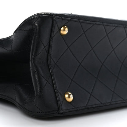 Chanel Lambskin Quilted Elegant CC Shopping Tote Navy Black 8 of 9