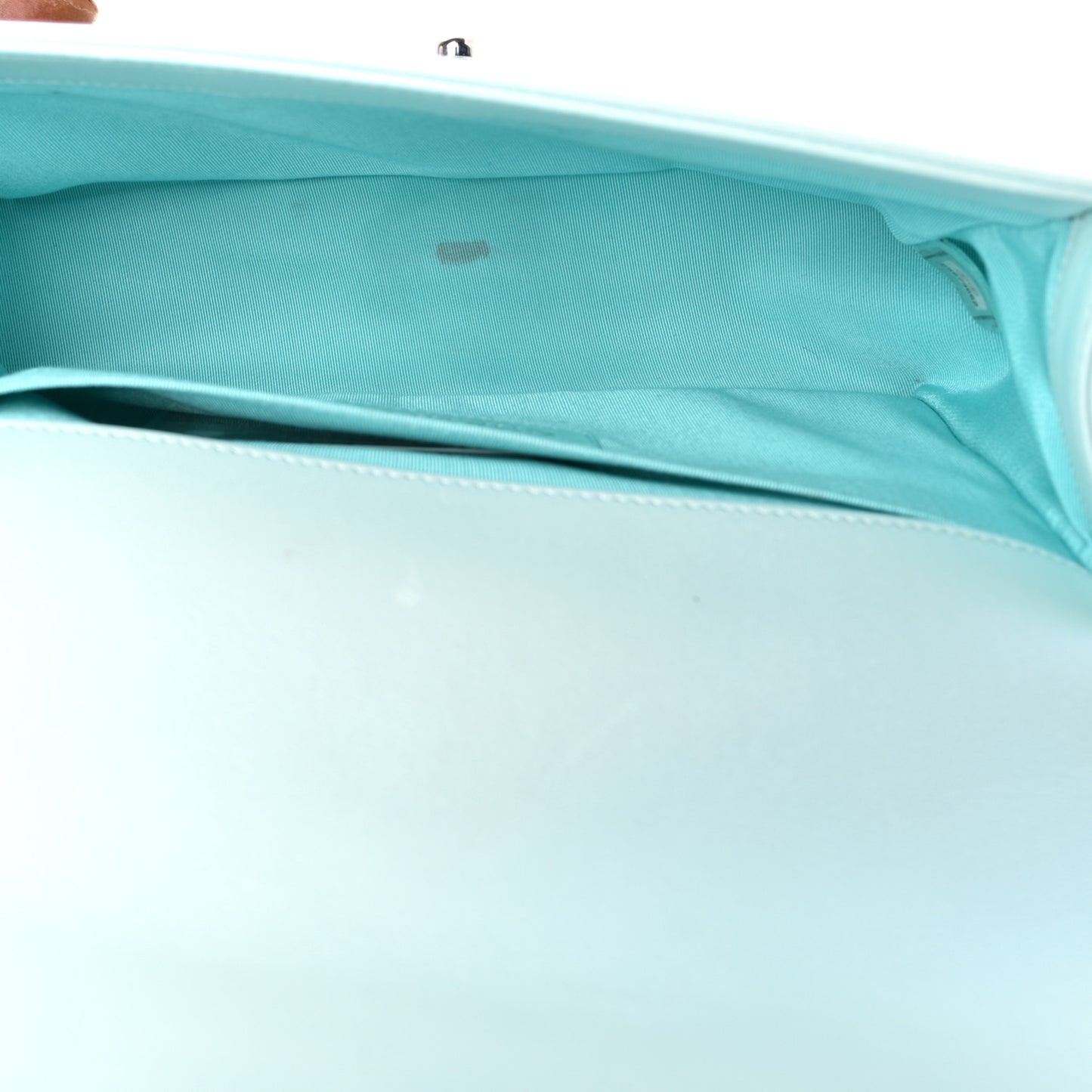 Iridescent Lambskin Chevron Quilted Medium Boy Flap Turquoise