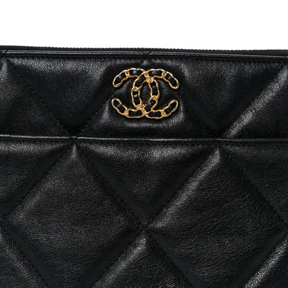 Chanel Goatskin Quilted Chanel 19 Pouch Black 8 of 9