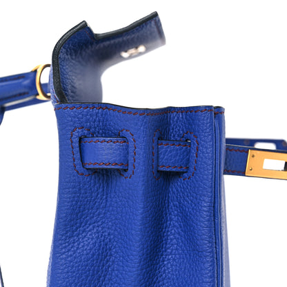 Hermes Togo Horseshoe Kelly Retourne 25 Bleu Electrique Bordeaux 15 of 38