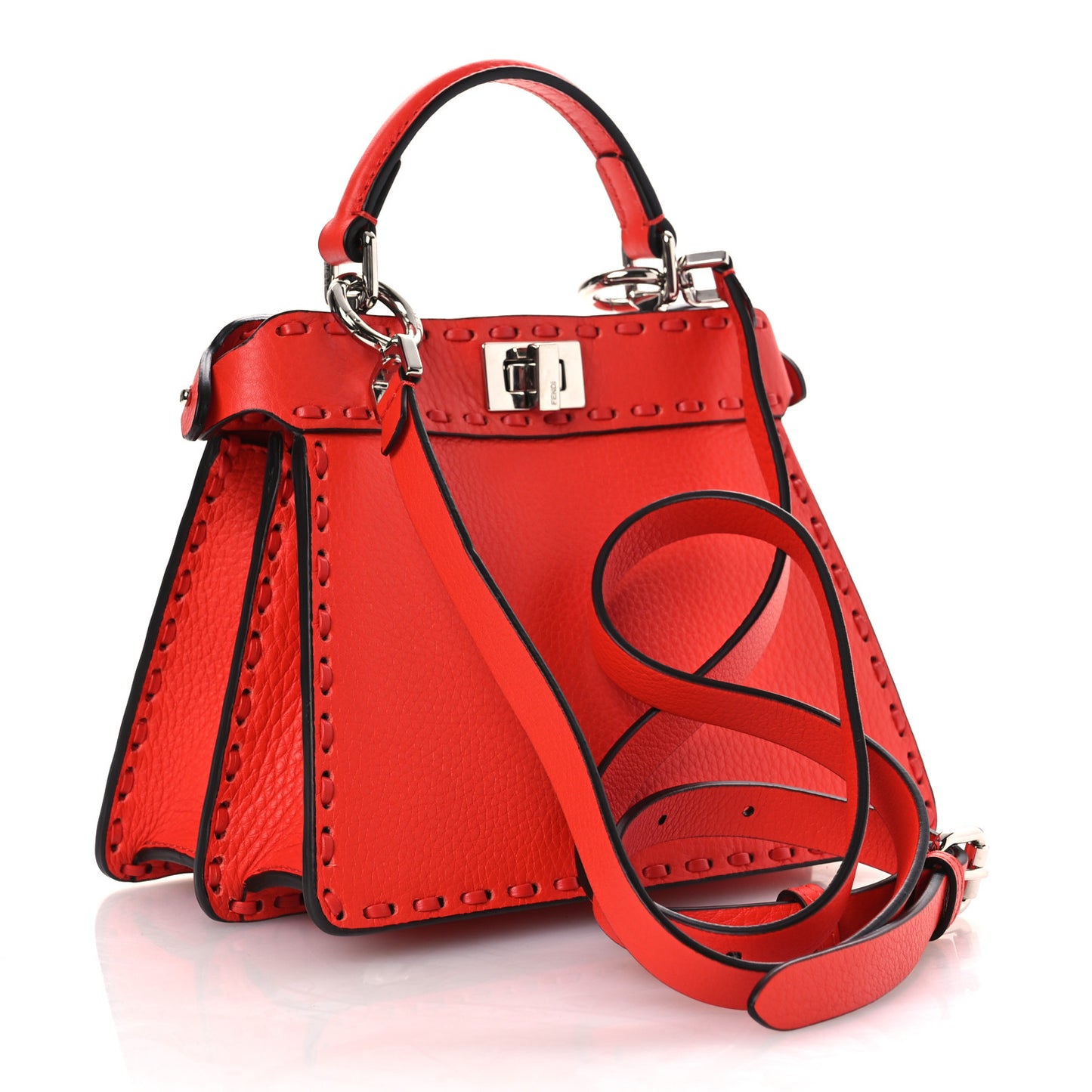 Cuoio Romano Selleria Petite Peekaboo I SEE U Iconic Satchel Papavero