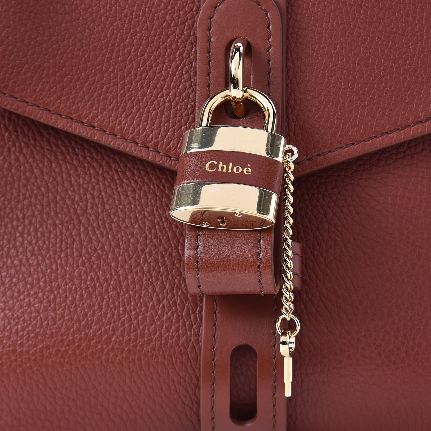 Shiny Grained Calfskin Medium Aby Day Shoulder Bag Sepia Brown