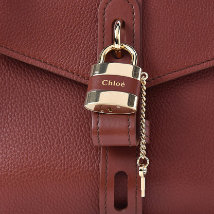 Chloe Shiny Grained Calfskin Medium Aby Day Shoulder Bag Sepia Brown 8 of 10