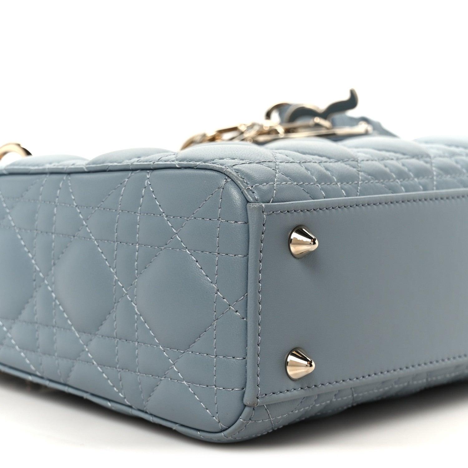 Christian Dior Lambskin Cannage Small My ABCDior Lady Dior Cloud Blue 9 of 11