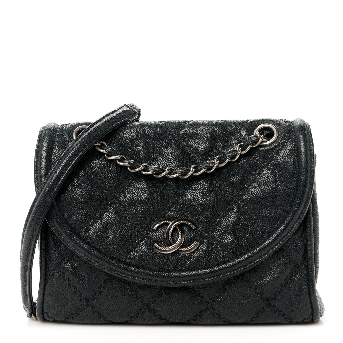 Caviar Stitched Small Flap Black