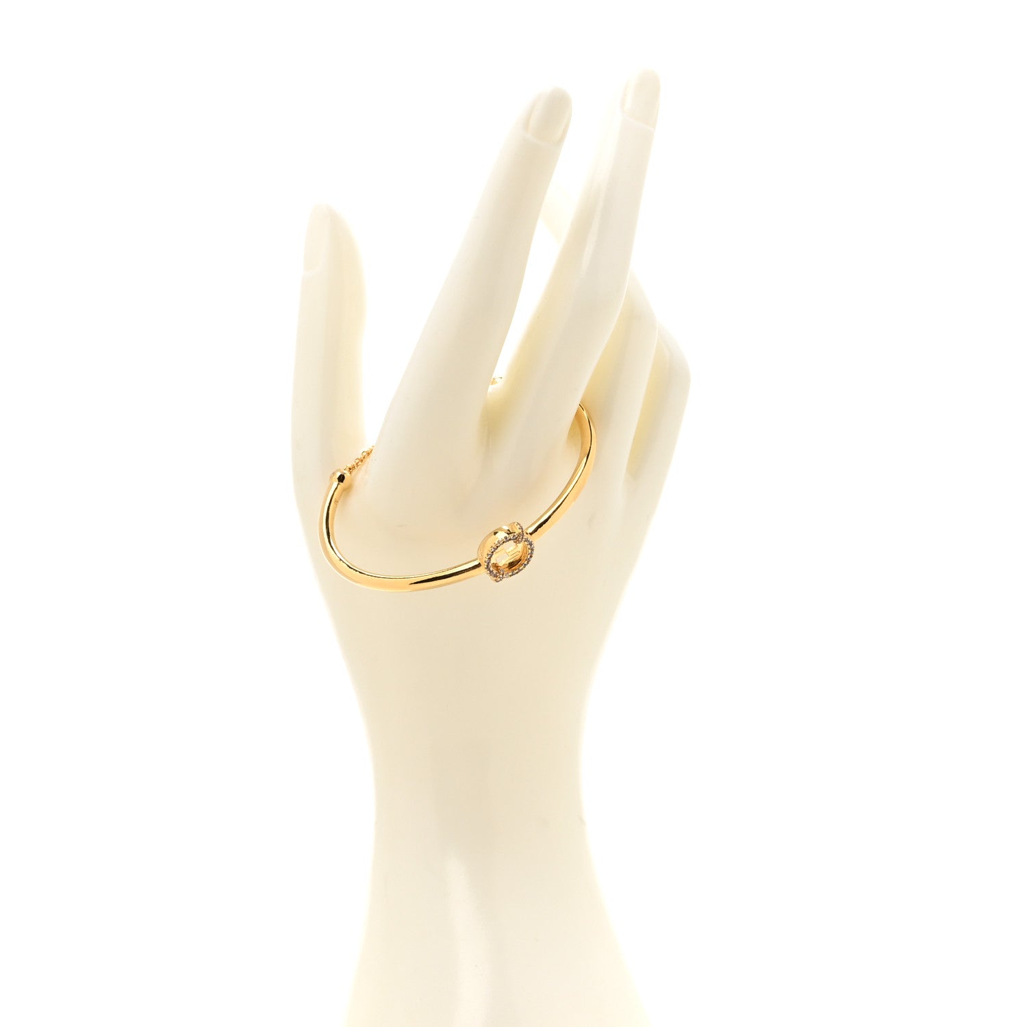 Fendi Metal Crystal EverRound Bracelet Gold 2 of 6