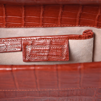 Nancy Gonzalez Crocodile Foldover Clutch Red 7 of 7
