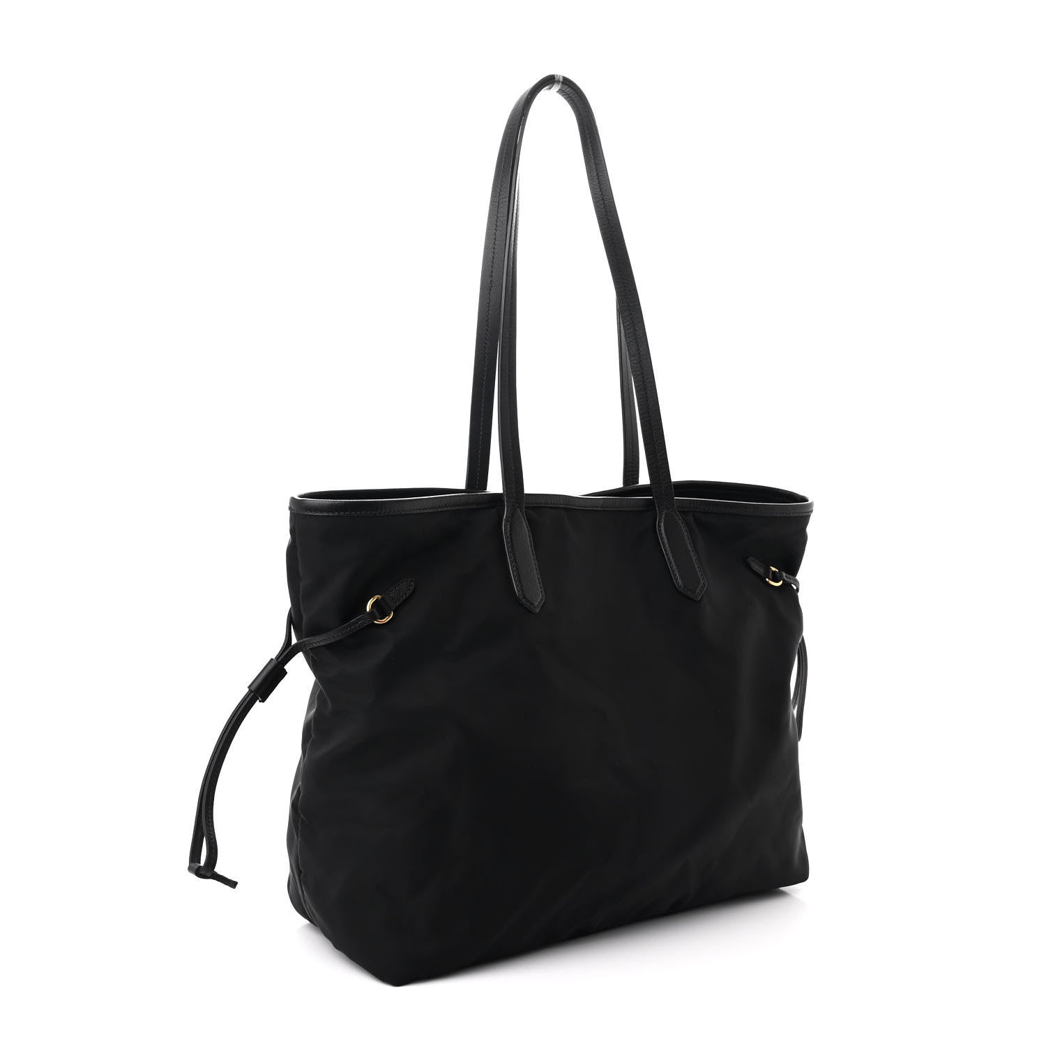 Prada Tessuto Nylon Saffiano Shopping Tote Black 3 of 11