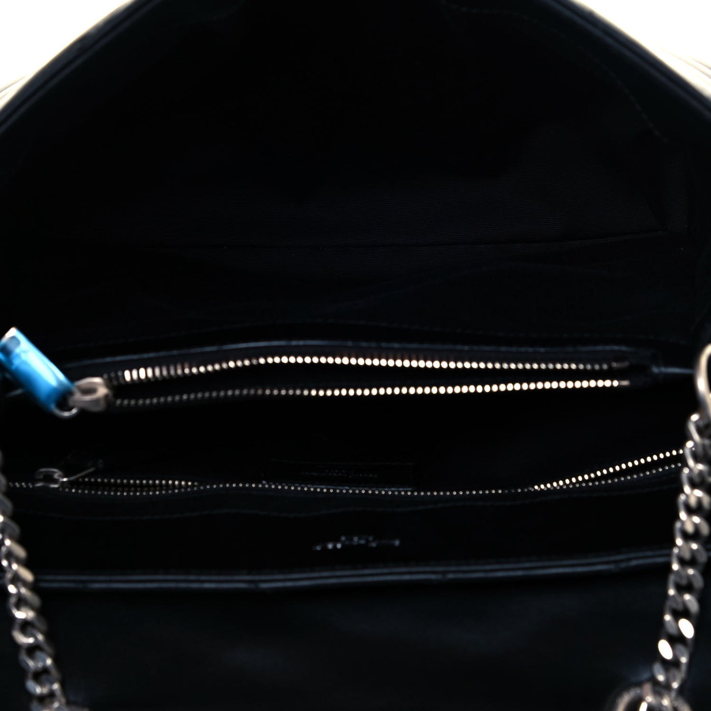 Calfskin Y Quilted Monogram Medium Loulou Chain Satchel Black
