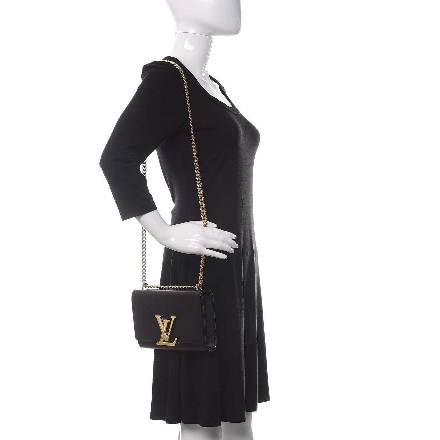 Calfskin Chain Louise MM Black