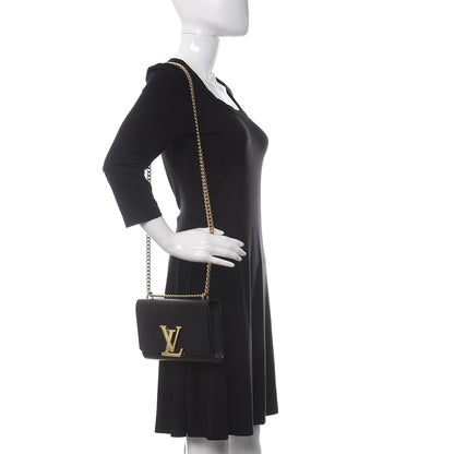 Louis Vuitton Calfskin Chain Louise MM Black 2 of 13