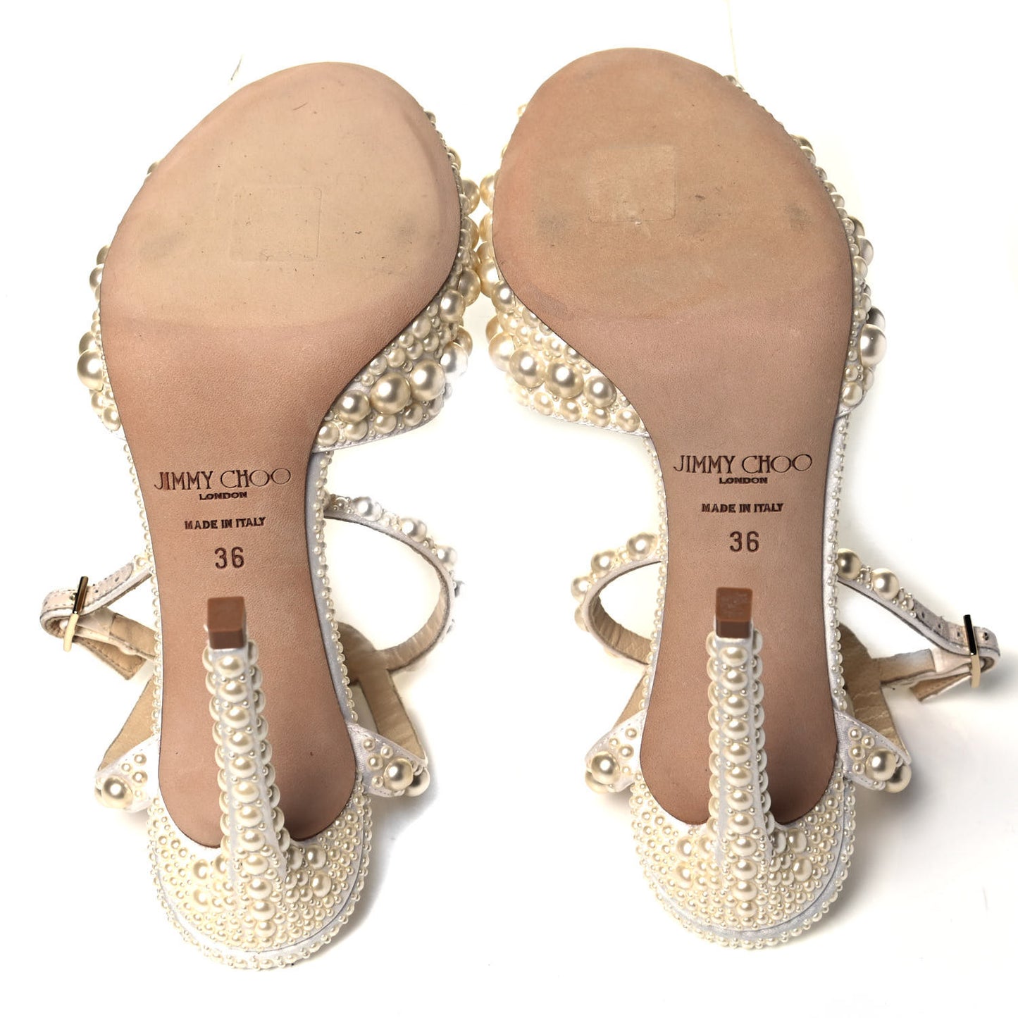 Pearl Satin Sacora 100 Sandals 36 White