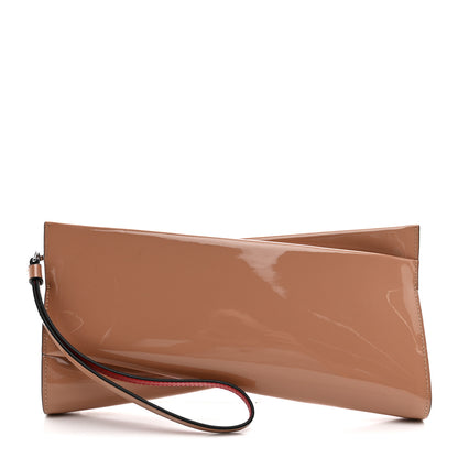 Christian Louboutin Patent Loubi Twist Zip Clutch Bag Nude 1 of 8