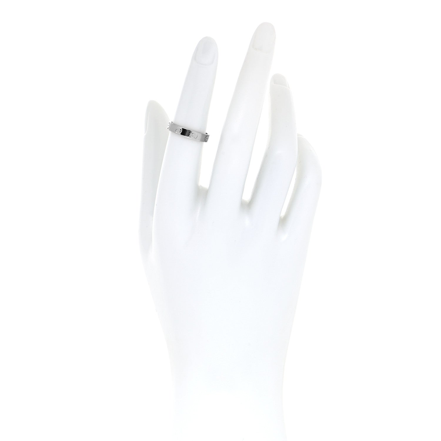 Cartier 18K White Gold 3.5mm LOVE Wedding Band Ring 51 5.75 2 of 4