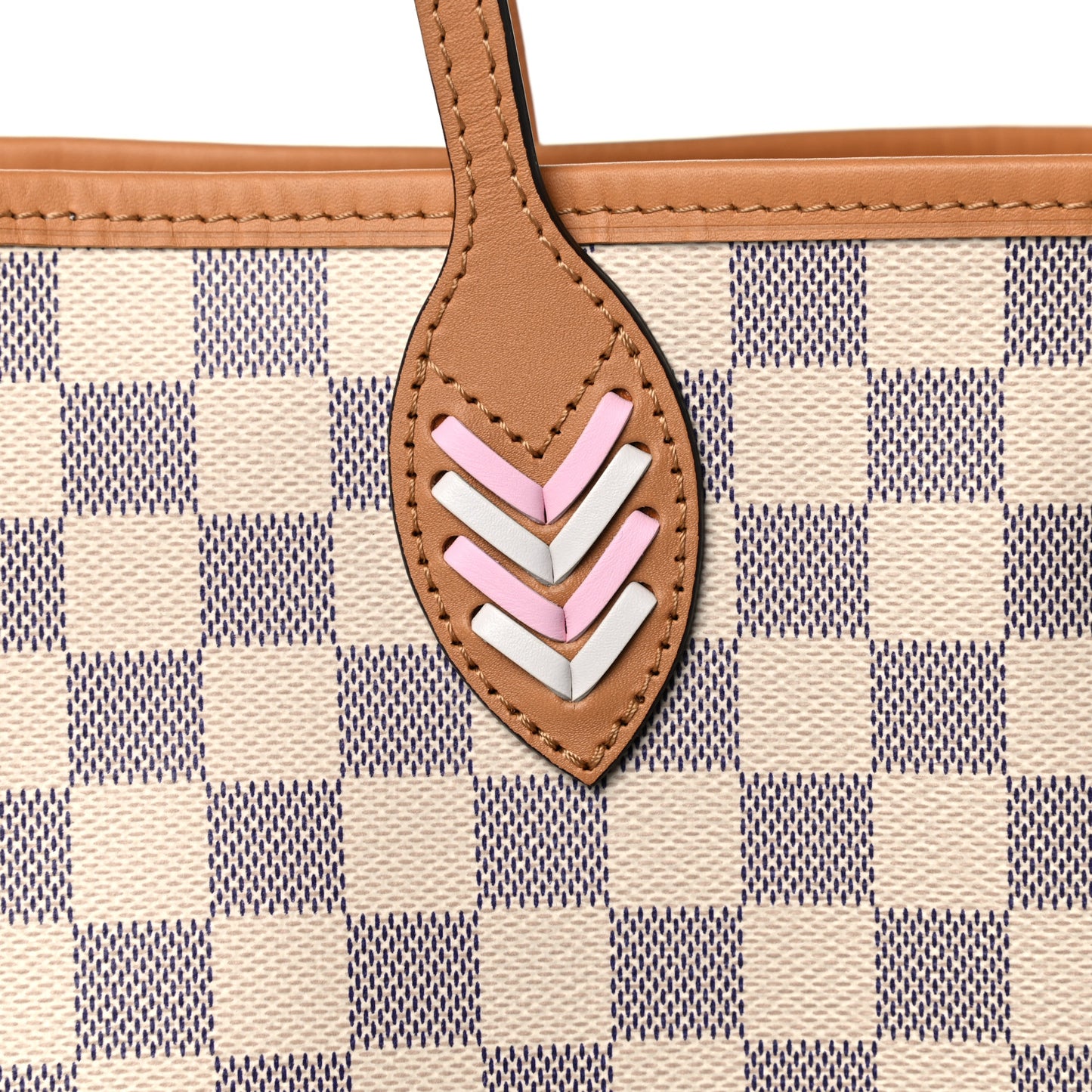Damier Azur Braided Neverfull MM Orange