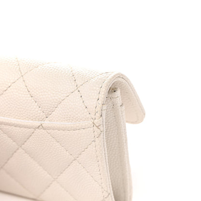 Chanel Caviar Quilted Flap Card Holder Wallet White 9 of 10