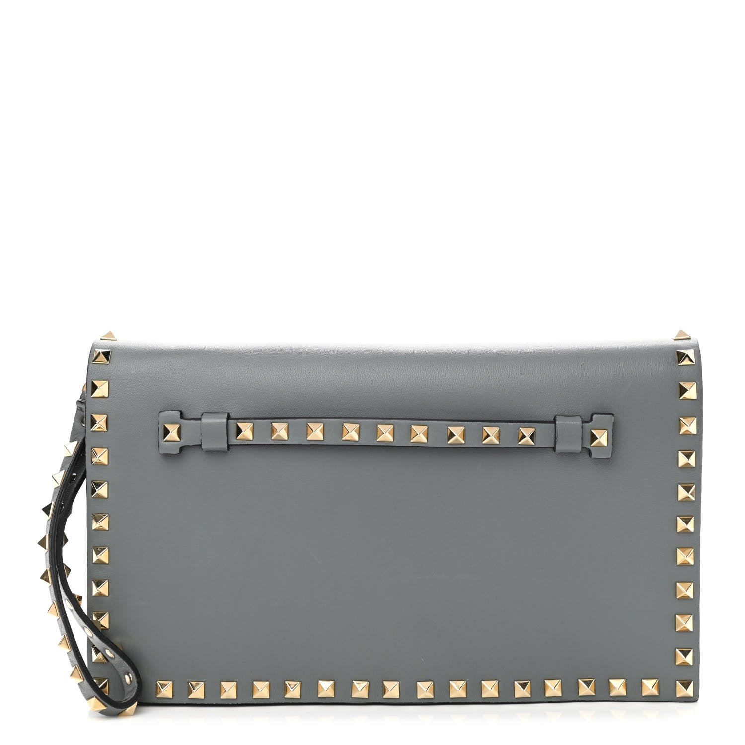 Valentino Garavani Nappa Rockstud Wristlet Clutch Light Stone 1 of 7
