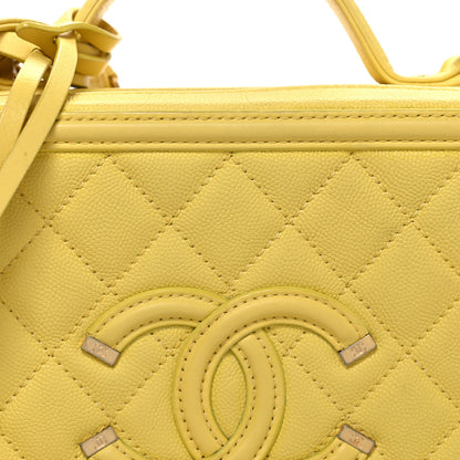 Chanel Caviar Quilted Medium CC Filigree Vanity Case Yellow 8 of 10