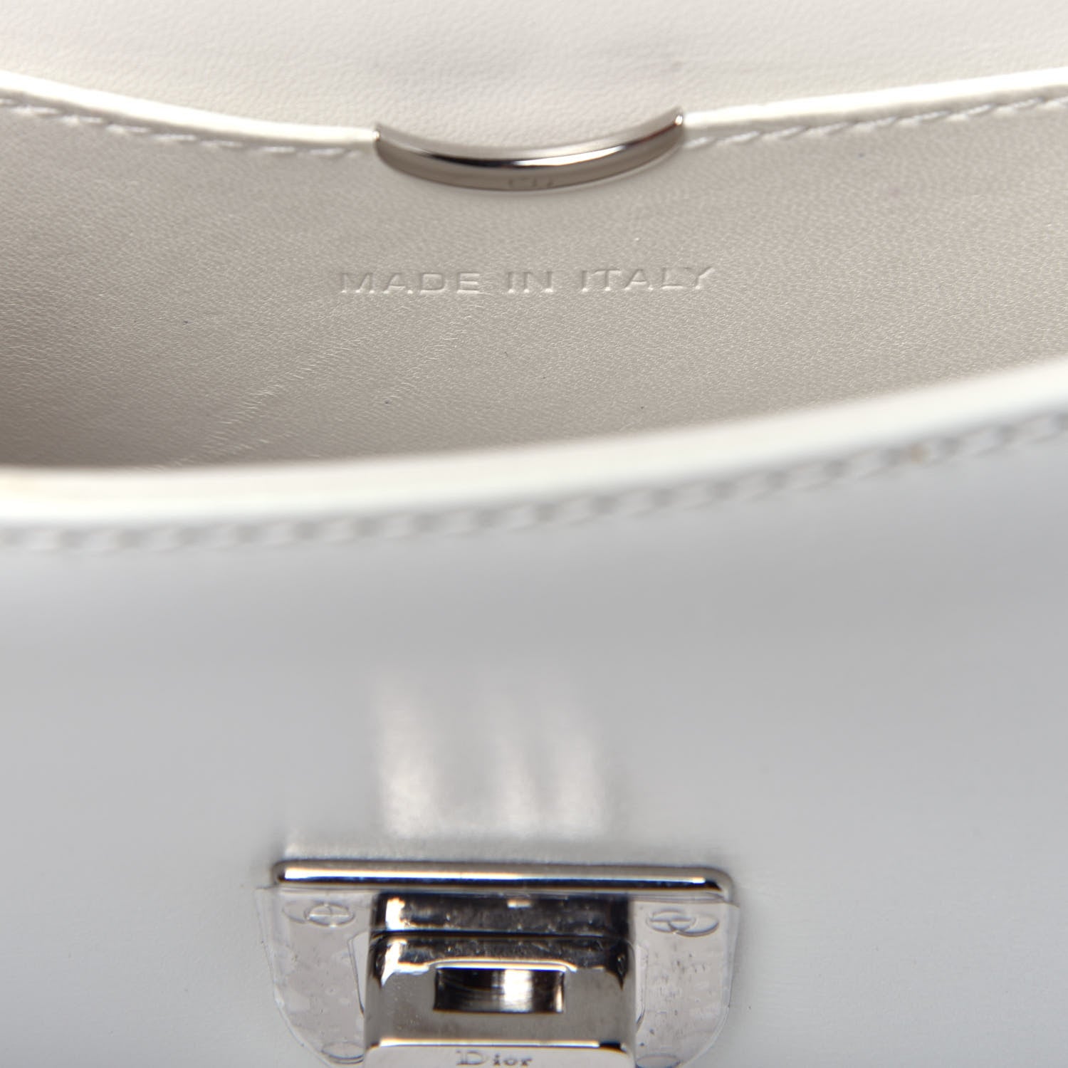 Christian Dior Calfskin Printed Medium Diorama Flap Bag White 8 of 10